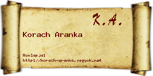 Korach Aranka névjegykártya